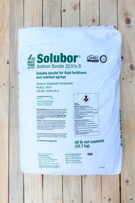 Solubor 20.5% Boron (Sodium Borate) - 50 lb Bag