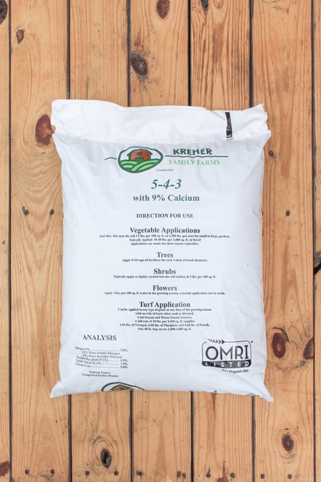 5 - 4 - 3 with 9% Ca - 40 lbs - Seven Springs Farm Supply