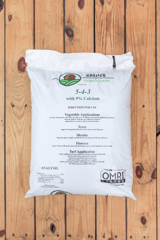5 - 4 - 3 with 9% Ca - 40 lbs - Seven Springs Farm Supply
