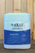 A large white plastic jug of AXXE Broad Spectrum Herbicide with a blue and white label, set against a rustic wooden plank background.