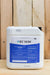 A white plastic jerrycan of BT NOW BioSafe Systems insecticide, featuring a blue and white label, set against a rustic light wood plank background.