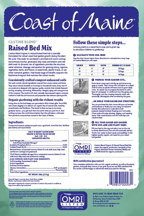 Coast of Maine Castine Blend Organic & Natural Raised Bed Mix - 2 cu ft Bag
