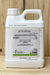 A 1-quart white plastic bottle of EcoSwing Biological Fungicide with a white cap, standing on a wooden surface against a light wood plank background.