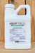 A white plastic jug of PFR-97 10% ES microbial insecticide with a handle, standing on a light wood surface.