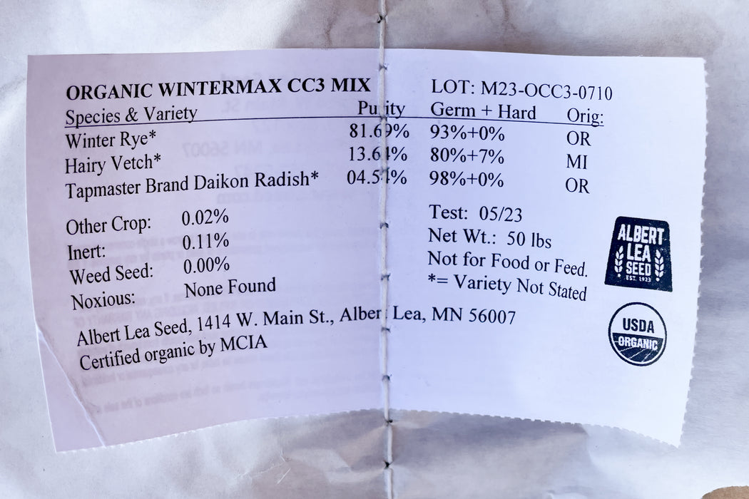 WinterMax CC3 OG - Rye/Vetch/Radish - 50 lb Bag