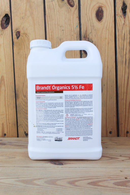 Brandt Organics 5 Fe Liquid - 2.5 Gallon - Seven Springs Farm Supply