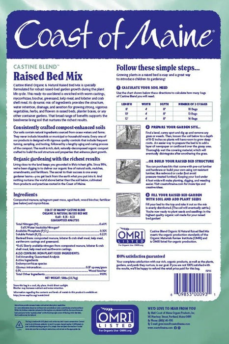 Coast of Maine Castine Blend Organic and Natural Raised Bed Mix - 60 cu ft Sling - Seven Springs Farm Supply