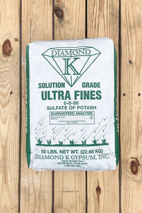 Diamond K Solution Grade Ultra Fines SOP (0 - 0 - 50) - 50 lb Bag - Seven Springs Farm Supply