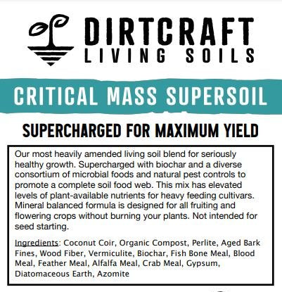 Dirtcraft Critical Mass Supersoil - 40 qt Bag - Seven Springs Farm Supply