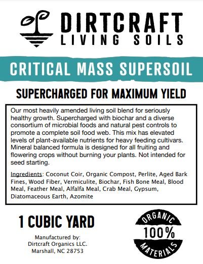 Dirtcraft Critical Mass Supersoil - 40 qt Bag - Seven Springs Farm Supply