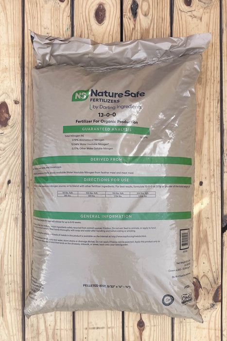 Nature Safe Organic Nitrogen Fertilizer (13-0-0) - 50 lb - Seven Springs Farm Supply