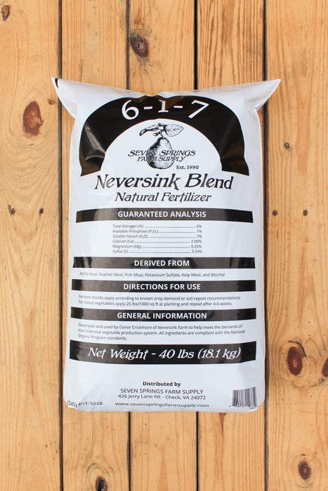 Neversink Blend Natural Fertilizer (6 - 1 - 7) - 40 lbs - Seven Springs Farm Supply