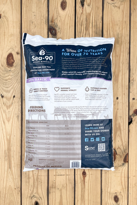 Sea-90 Premium Mineral Salt with Garlic - 50 lb Bag