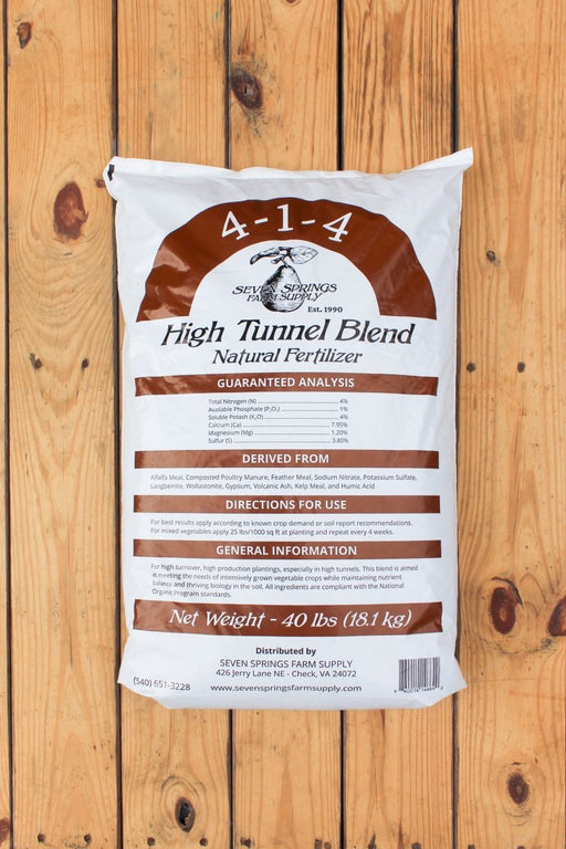 Seven Springs High Tunnel Blend Natural Fertilizer (4 - 1 - 4) - 40 lbs - Seven Springs Farm Supply
