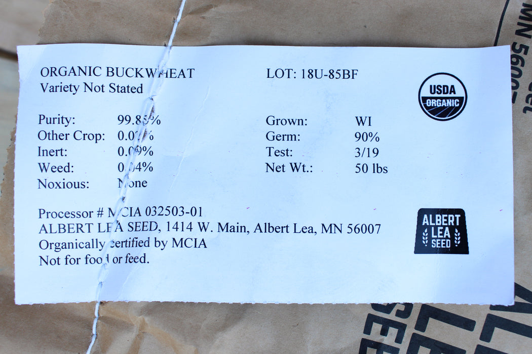 Buckwheat OG Cover Crop Seed - 50 lb Bag