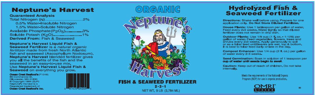 Neptune's Harvest Liquid Fish & Seaweed Fertilizer (2-3-1) - 1 Gallon