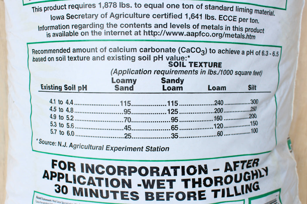 50 lb bag sales of pelletized lime