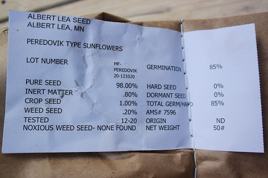 Sunflower Seed - Peredovik Black - 50 lb Bag