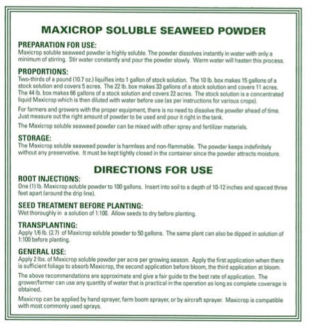 Maxicrop Soluble Seaweed Powder (0-0-17) - 44 lbs