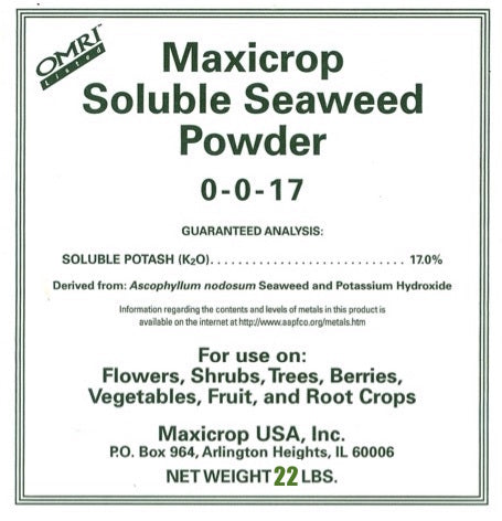 Maxicrop Soluble Seaweed Powder (0-0-17) - 22 lb