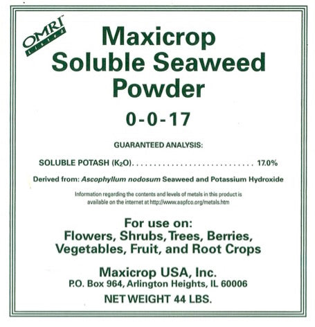 Maxicrop Soluble Seaweed Powder (0-0-17) - 44 lbs