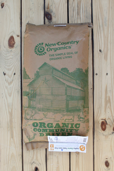 New Country Organics  - Organic Soy-Free, Corn-Free Poultry Starter Feed - 40 lb Bag