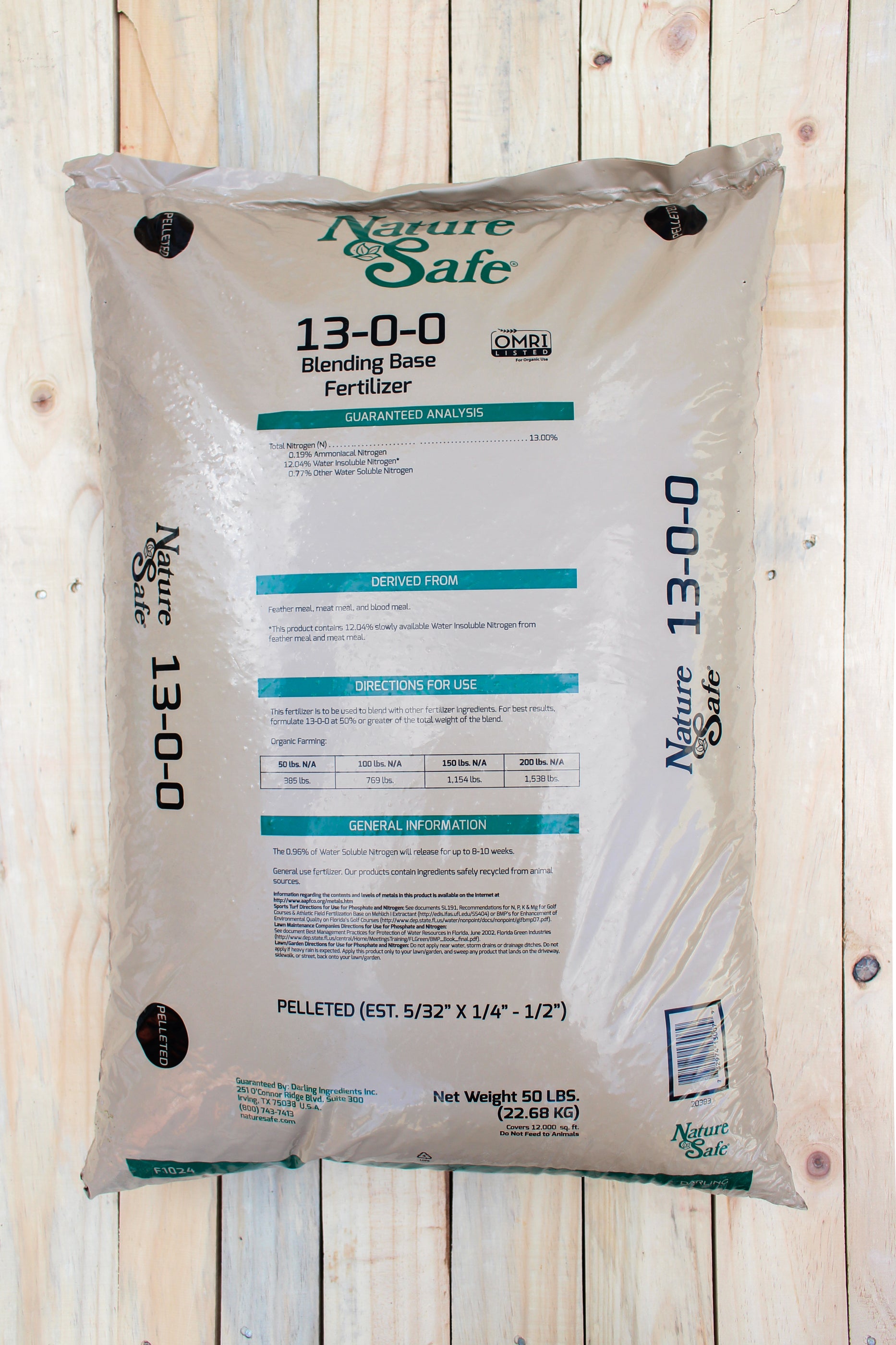 Nature Safe Organic Nitrogen Fertilizer (1300) 50 lb Bag — Seven