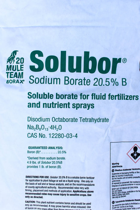 Solubor 20.5% Boron (Sodium Borate) - 50 lb Bag