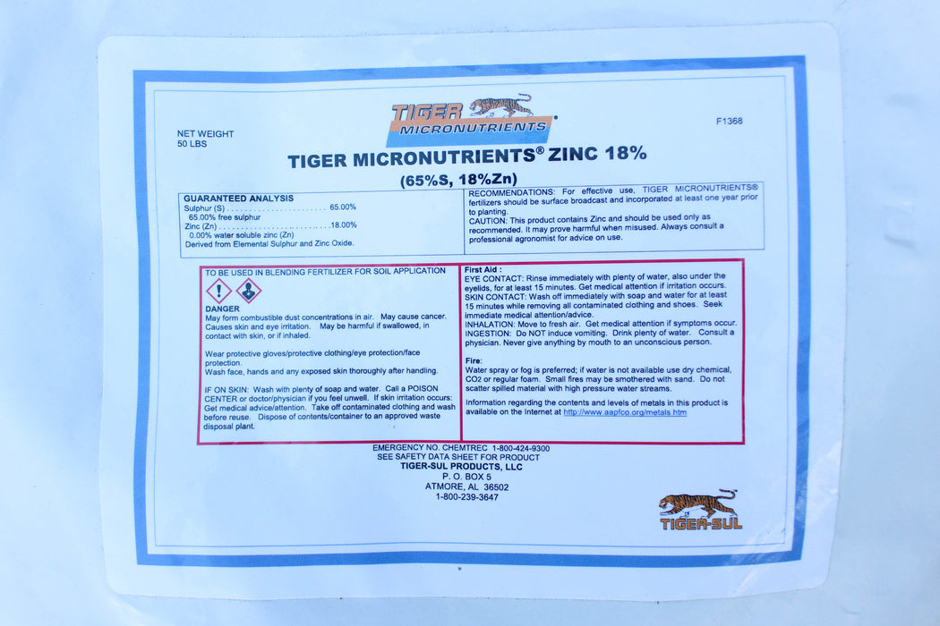 Zinc Oxide 18% Granular - 50 lb Bag