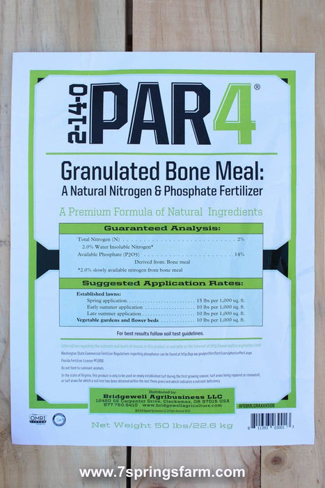 Bone Meal Granulated (2 - 14 - 0) - 50 lb Bag - Seven Springs Farm Supply