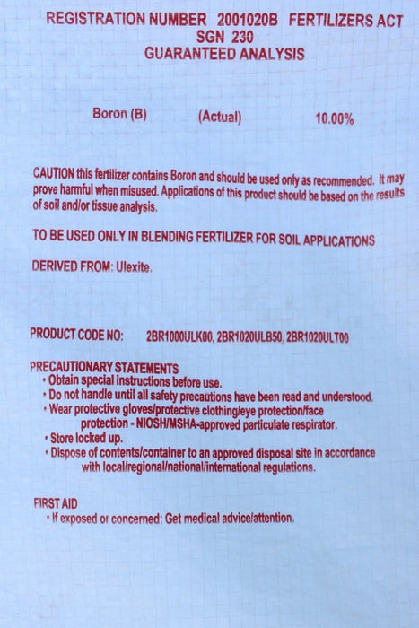 Boron 10% Granular - 50 lb Bag - Seven Springs Farm Supply