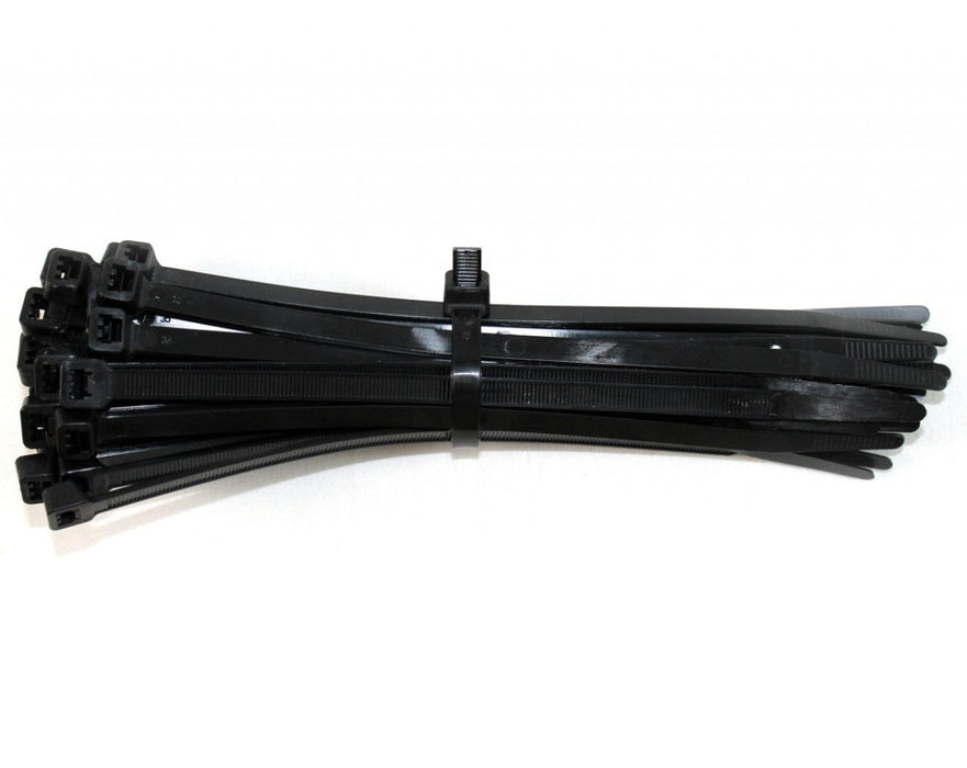 Cable Zip Ties 8" UV Blk Plastic Self Locking, Releasable 100 Pk - Seven Springs Farm Supply