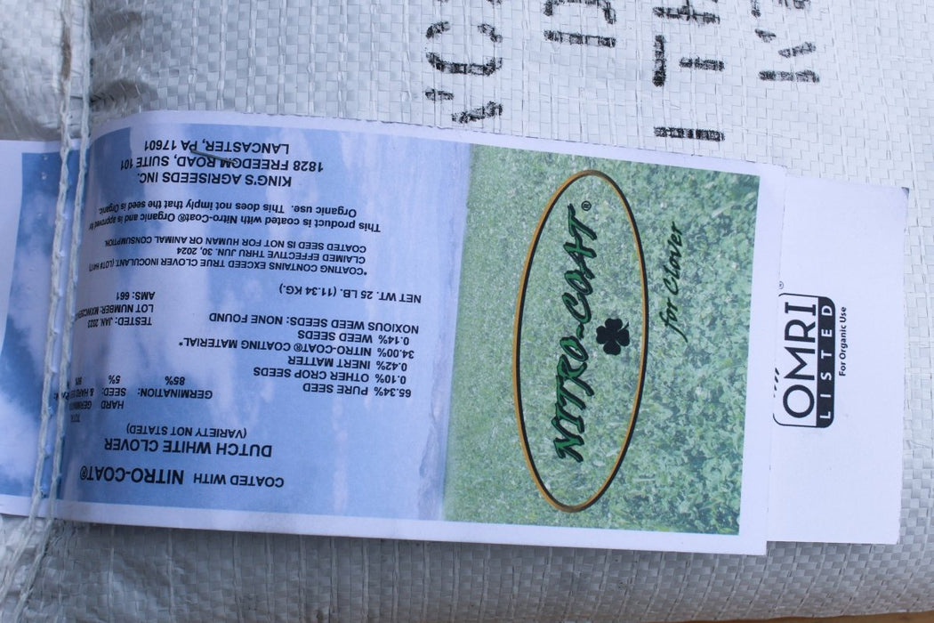Clover - Dutch White NON OG Cover Crop Seed - 25 lb Bag - Seven Springs Farm Supply