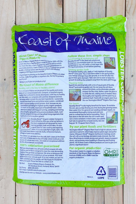 Coast of Maine Quoddy Lobster Compost - 1 cu ft Bag - Seven Springs Farm Supply