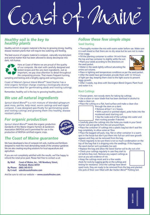 Coast of Maine Sprout Island Blend Organic Seed Starter - 60 cu ft Sling - Seven Springs Farm Supply