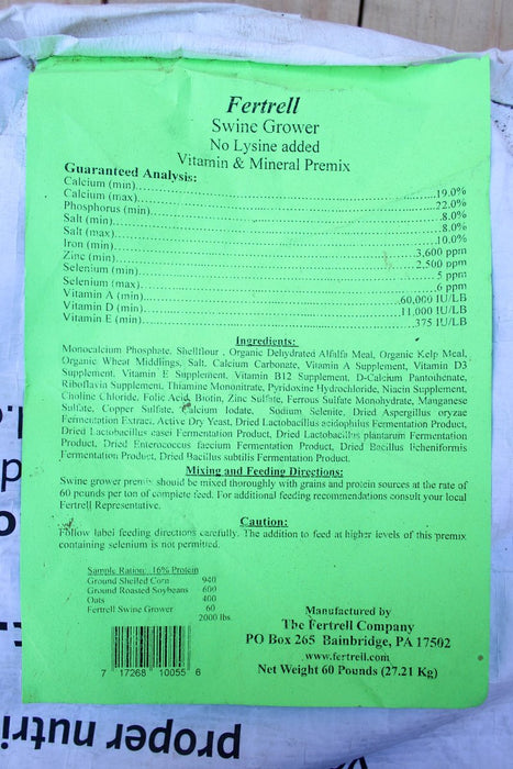 Fertrell Swine Nutri Balancer - 60 lb Bag - Seven Springs Farm Supply