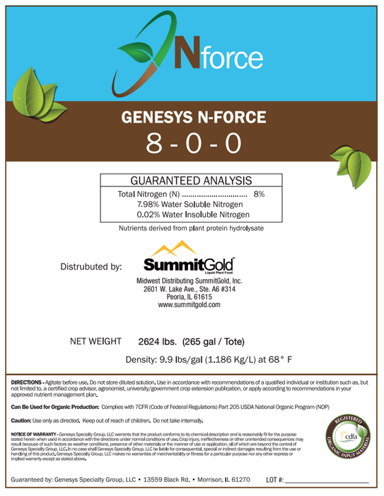 Genesys N - Force (8 - 0 - 0) - 2.5 Gallon - Seven Springs Farm Supply