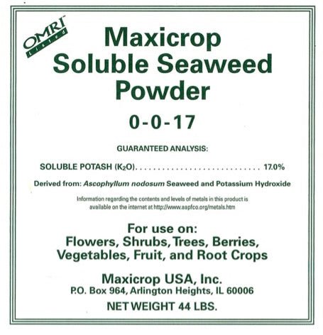 Maxicrop Soluble Seaweed Powder (0 - 0 - 17) - 44 lbs - Seven Springs Farm Supply