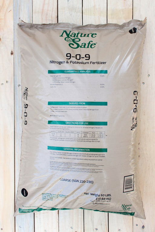 Nature Safe N & K Fertilizer (9 - 0 - 9) - 50 lb Bag - Seven Springs Farm Supply