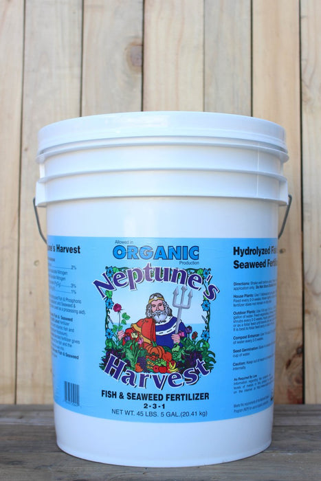 Neptune's Harvest Liquid Fish & Seaweed Fertilizer (2 - 3 - 1) - 5 Gallons - Seven Springs Farm Supply