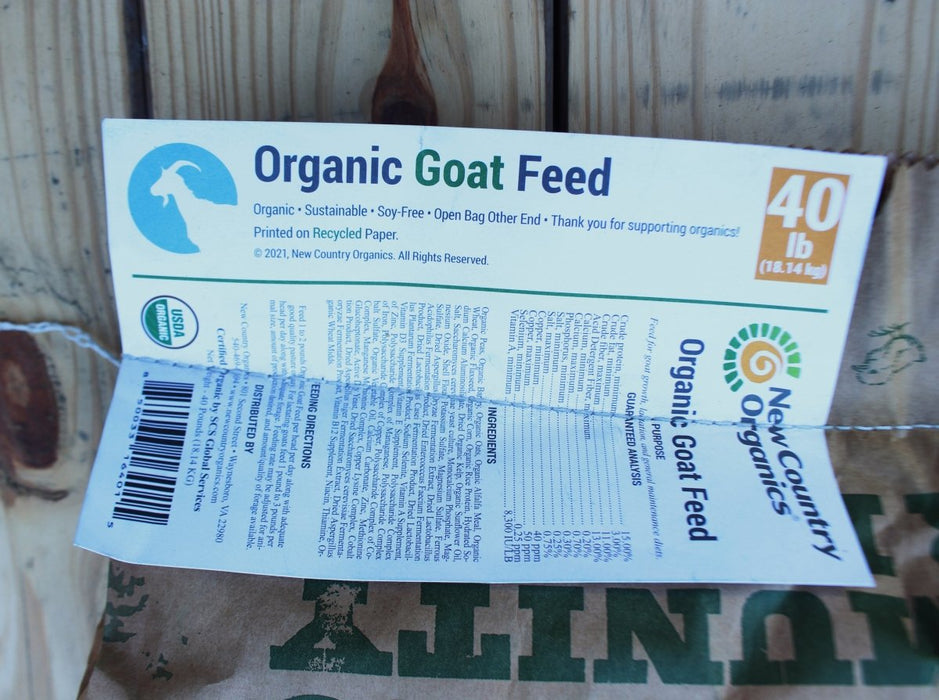 New Country Organics - Organic Goat Feed - 40 lb Bag - Seven Springs Farm Supply