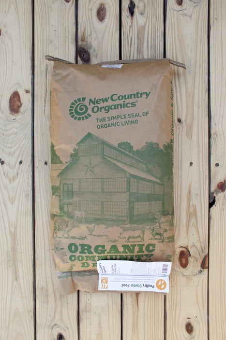 New Country Organics - Organic Soy - Free Poultry Starter Feed - 40 lb Bag - Seven Springs Farm Supply