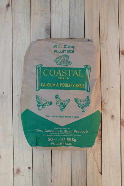 Oyster Shell Coarse - 50 lb Bag - Seven Springs Farm Supply