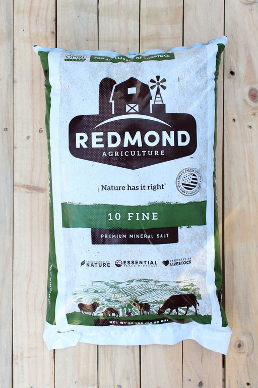 Redmond Agriculture 10 Fine Premium Mineral Salt - 50 lb Bag - Seven Springs Farm Supply