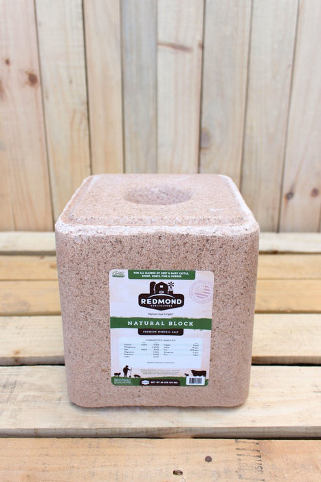 Redmond Natural Salt Blocks - 44 lb Block - Seven Springs Farm Supply