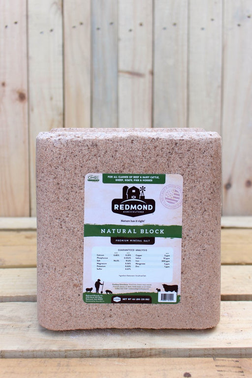 Redmond Natural Salt Blocks - 44 lb Block - Seven Springs Farm Supply