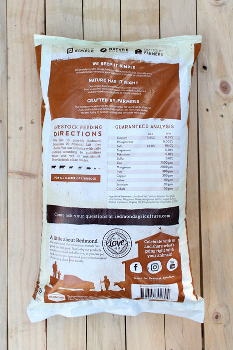 Redmond Selenium 90 Mineral Salt - 50 lb Bag - Seven Springs Farm Supply