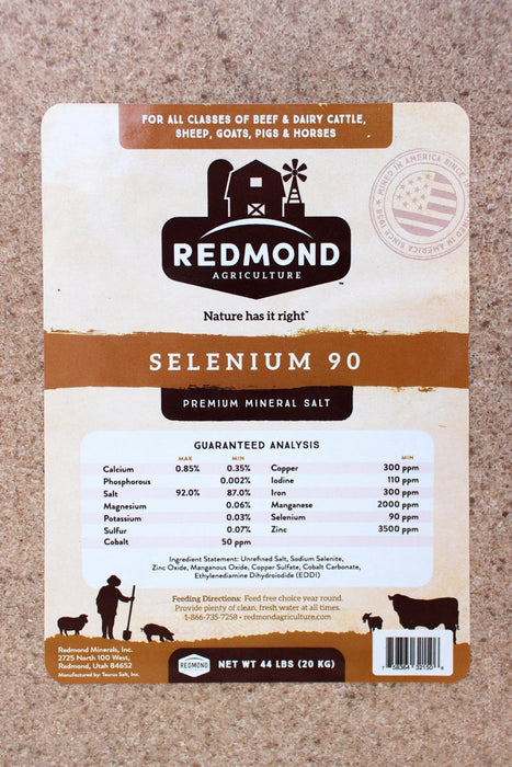 Redmond Selenium 90 Salt Blocks - 44 lb Block - Seven Springs Farm Supply