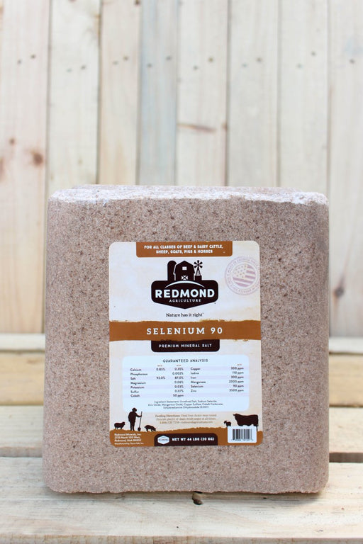 Redmond Selenium 90 Salt Blocks - 44 lb Block - Seven Springs Farm Supply