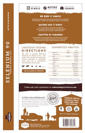 Redmond Selenium 90 Salt Blocks - 44 lb Block - Seven Springs Farm Supply